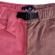 Load image into Gallery viewer, Two-Toned Red/Brown Corduroy Belted Pants with Embroidered Hii Def Logo
