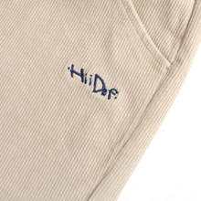 Load image into Gallery viewer, Two-Toned Blue/Khaki Corduroy Belted Pants with Embroidered Hii Def Logo
