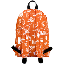 Load image into Gallery viewer, Orange Multi-Logo Print Custom Backpack
