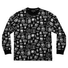Load image into Gallery viewer, Multi Logo Print Long Sleeve Crew (Black Edition)
