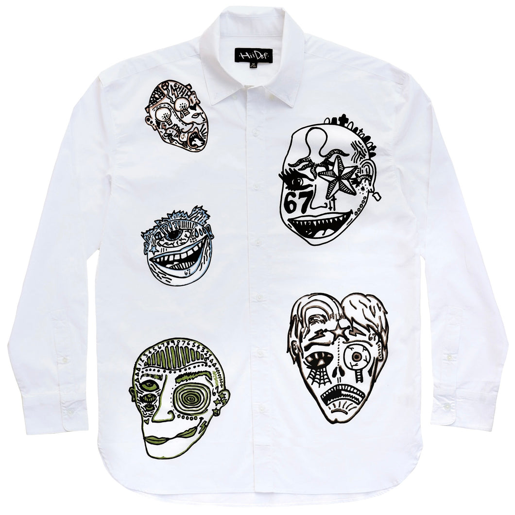 Monster Faces Printed Button Down