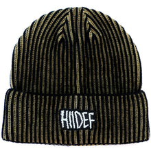 Load image into Gallery viewer, Black and Bone Two-Toned Rubber Patch Beanie
