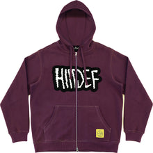 Load image into Gallery viewer, Eggplant Electric Logo Applique Dual-Zip Hooded Sweatshirt
