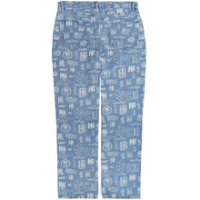 Load image into Gallery viewer, Blue Multi-Logo Print Relaxed Fit Jeans
