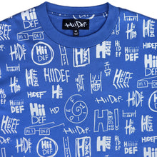 Load image into Gallery viewer, Blue Multi Logo Print Long Sleeve Crew
