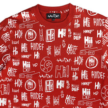 Load image into Gallery viewer, Red Multi Logo Print Long Sleeve Crew
