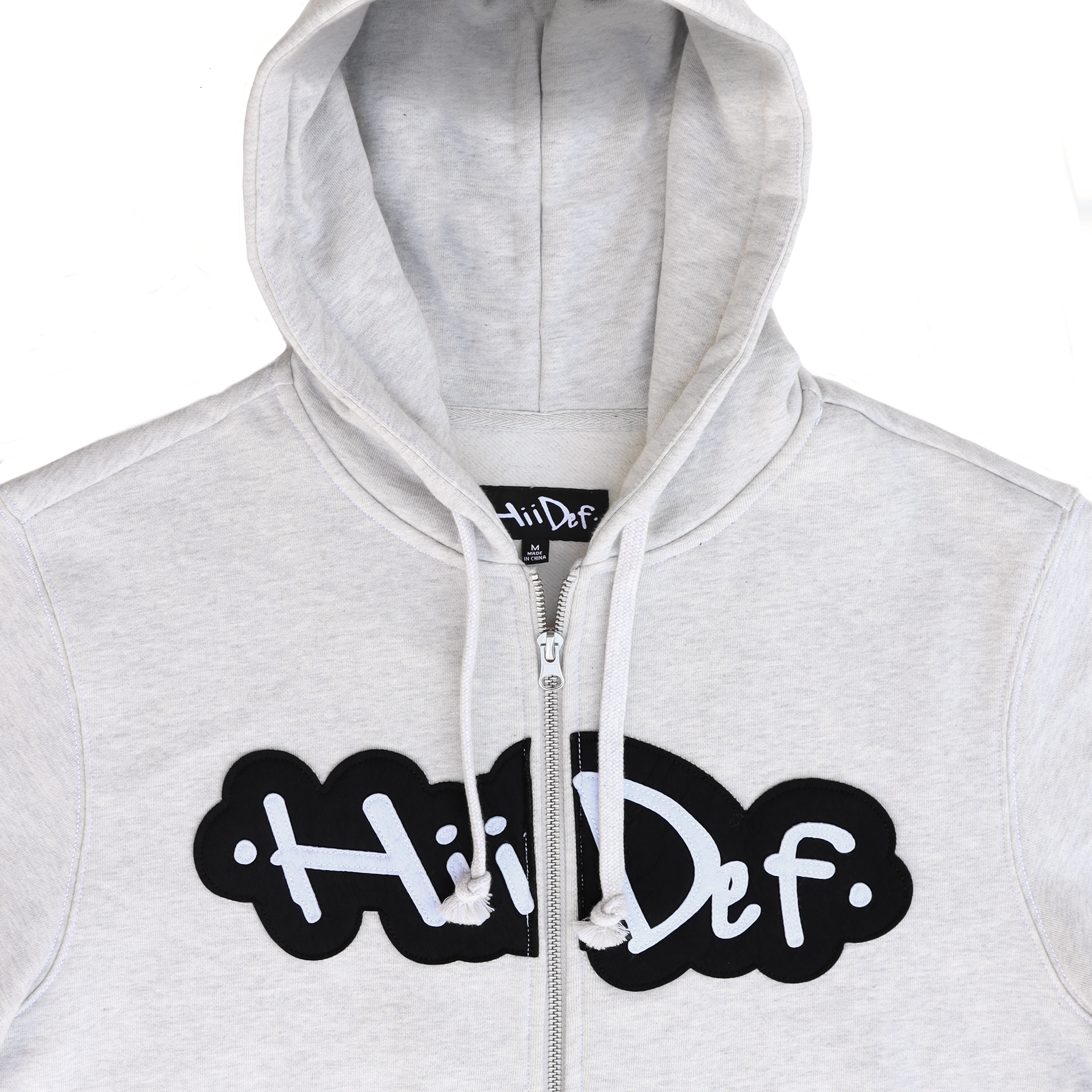 Appliqué Logo Dual-Zip Hooded Sweatshirt – hii-def