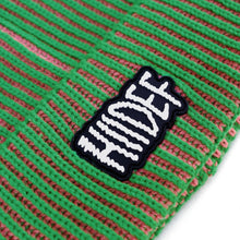 Load image into Gallery viewer, Pink and Green Two-Toned Rubber Patch Beanie
