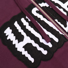 Load image into Gallery viewer, Eggplant Electric Logo Applique Dual-Zip Hooded Sweatshirt
