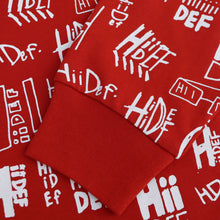 Load image into Gallery viewer, Red Multi Logo Print Long Sleeve Crew
