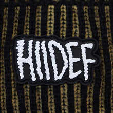 Load image into Gallery viewer, Black and Bone Two-Toned Rubber Patch Beanie
