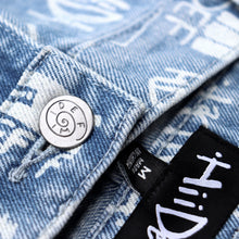 Load image into Gallery viewer, Blue Multi-Logo Print Relaxed Fit Jeans
