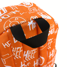 Load image into Gallery viewer, Multi-Logo Print Custom Backpack (Orange Edition)
