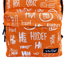 Load image into Gallery viewer, Multi-Logo Print Custom Backpack (Orange Edition)
