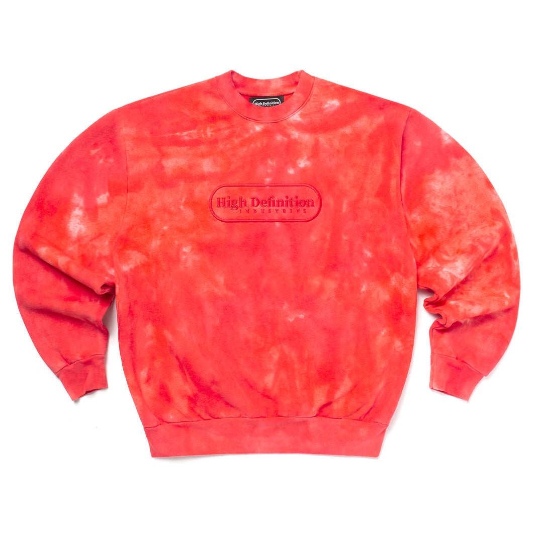 Cloud Dye Embroidered Logo Crewneck Sweatshirt